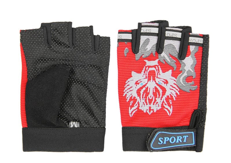 BXT Kids Fingerless Cycling Gloves Mittens Breathable Non-Slip Shock-Absorbing Kids Riding Bike Gloves Girls Boys Fishing Bicycle Roller Skating Hunting Climbing Half Finger Outdoor Sports Gloves - Image 2